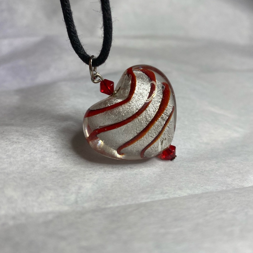 Glass heart necklace